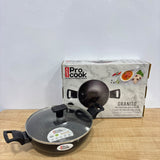 A07957 Milton ProCook Granito Non-Stick Induction Kadhai with Glass Lid (26 cm)