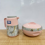A07964 Asian Royal Hot Pot Set of 2 – Venus Marble Casserole (1350 ml) & Sterling Water Jug (750 ml)