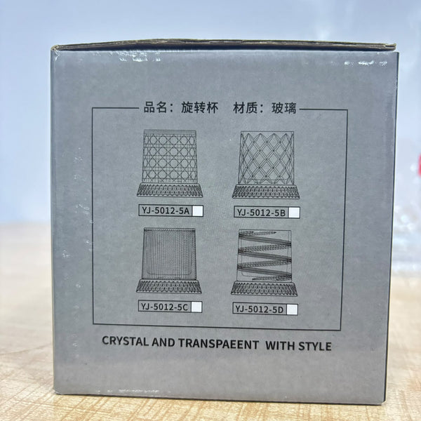 A07988 280 ml Rotating Glass Tumbler with LED Light Base
