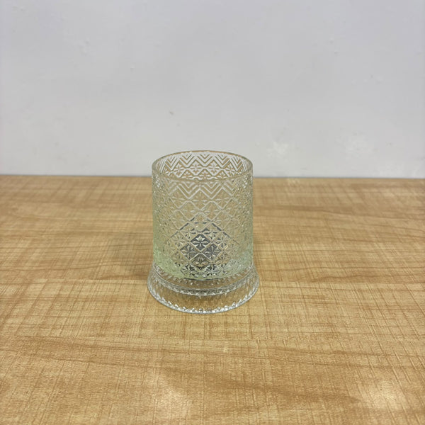 A07987 300ml Rotating Whiskey Glass - Diamond Cut Spinning Tumbler with Base Stand