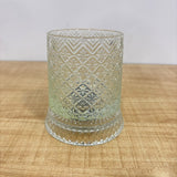 A07987 300ml Rotating Whiskey Glass - Diamond Cut Spinning Tumbler with Base Stand