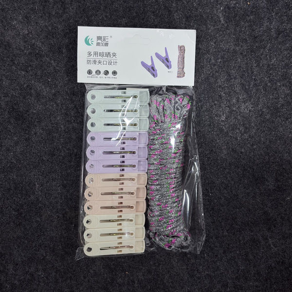 AM6414 Clothesline Rope with 12 Clips