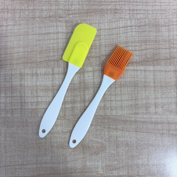 A07993 Silicone Spatula & Oil Basting Brush Set for Cooking and Baking [Pack Of 2pc]
