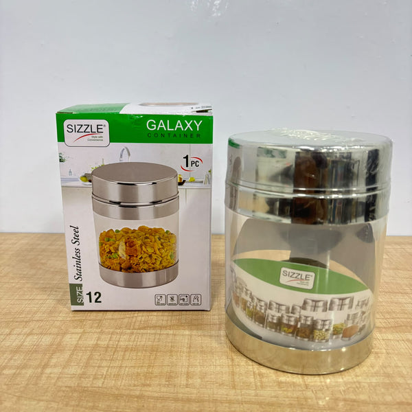 A08000 Sizzle Stainless Steel Galaxy See-Through Storage Container - 12 (1240 ml)