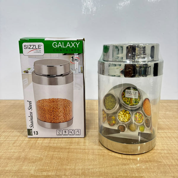 A08001 Sizzle Stainless Steel Galaxy See-Through Storage Container - 13 (1850 ml)