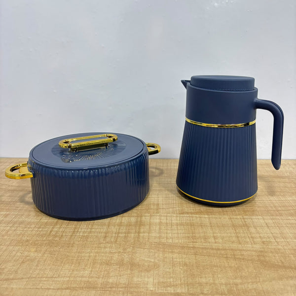 A08003 Asian Grand Plastic Serving Set - Jewel Vacuum Flask & Master Insulated Casserole, 2-Piece Set
