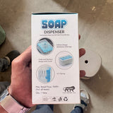 6296 2-in-1 Portable Soap Dish & Soap Dispenser with Roller and Drain Holes, Multifunctional Soap Holder Foaming Soap Bar Box for Home, Kitchen, Bathroom