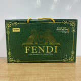 A08018 Orion Glassware Fendi 3-Piece Tea Mug & Snacks Platter Gift Set