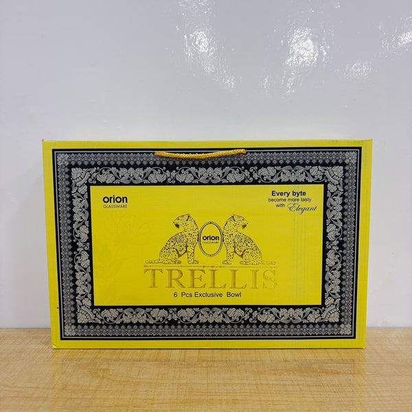 A08022 Orion Trellis 6 Pcs Glassware Exclusive Bowl Set