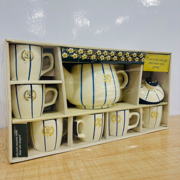 A08013 Orion Antilia 7-Piece Ceramic Tea Set with Teapot & Cups