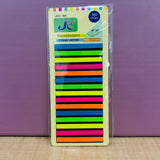 A08027 JC Transparent Sticky Notes Index Tabs - 4x45 mm (300 Strips, Multicolor Neon Strips)