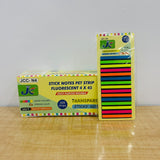 A08027 JC Transparent Sticky Notes Index Tabs - 4x45 mm (300 Strips, Multicolor Neon Strips)