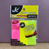 A08025 JC Stick Notes 3x3 Inch Self-Adhesive Sticky Notes - 3 Cut (Multi Colors)