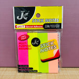 A08026 JC Stick Notes 3x3 Inch Self-Adhesive Sticky Notes - 4 Cut (Multi Colors)