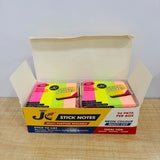 A08026 JC Stick Notes 3x3 Inch Self-Adhesive Sticky Notes - 4 Cut (Multi Colors)