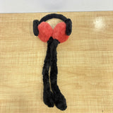 A08030 Unisex Plush Winter Earmuffs with Hanging Paws / Long Straps