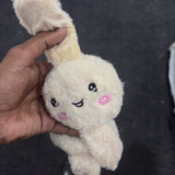 A08032 Cute Rabbit Plush Bunny Ear Muffs with Dangling Legs & Embroidered Face Details