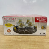 A08039 Rishabh Super Rado Heavy Acrylic Multipurpose Dry Fruit Container Set with Tray (4 Jars)