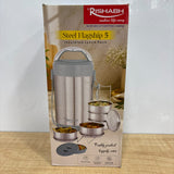 A08052 Rishabh Steel Flagship 5 Insulated Stainless Steel Lunch Box Set (5 Containers)