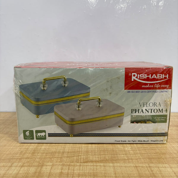 A08054 Rishabh Velora Phantom 4 Airtight Food Grade Dry Fruit & Serving Box