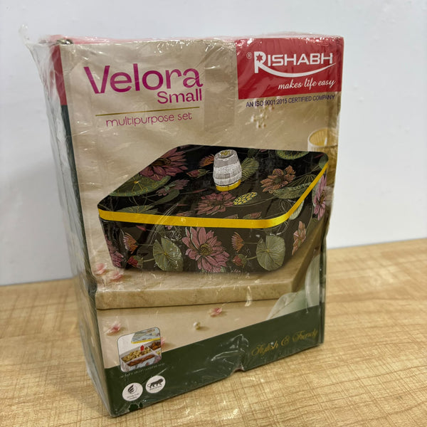 A08066 Rishabh Velora Small 4 Section Multipurpose Airtight Dry Fruit Box & Serving Tray