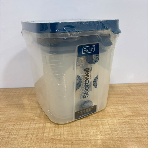 A08068 Flair Storewell Plastic Square Airtight Storage Container Set (6000ml, 8000ml, 12000ml)
