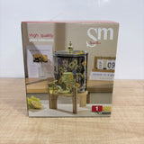 A08079 Shine Max 3.6L Printed Glass Beverage Dispenser with Wooden Stand & Golden Tap