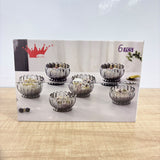 A08086 Shine Max Glass Dessert Bowl Set (6 Pieces) – Premium Crystal Style Ice Cream, Pudding & Fruit Serving Bowls