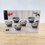 A08086 Shine Max Glass Dessert Bowl Set (6 Pieces) – Premium Crystal Style Ice Cream, Pudding & Fruit Serving Bowls