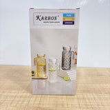 A08088 Karbon Crystal Textured Glass Jug / Water Pitcher with Lid, 1 Pc