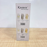 A08087 KARBON Premium Ribbed Glass Pitcher with Handle & Lid - Transparent Water & Juice Jug