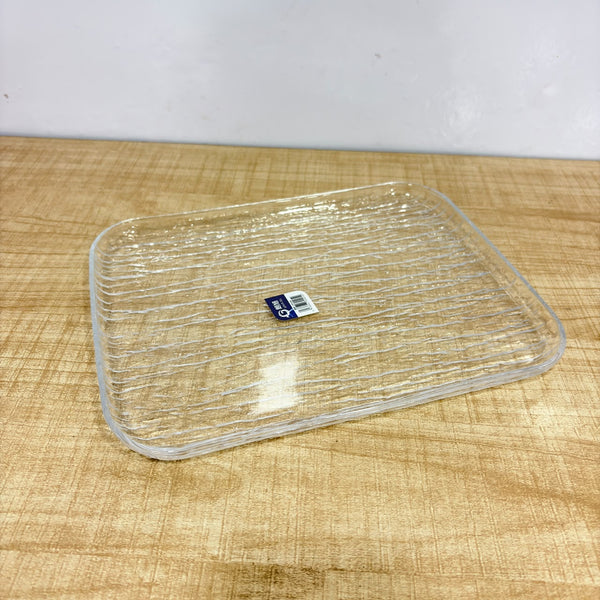 A08090 Langxu Glass Textured Rectangular Serving Plate / Tray (Model: LXP108)