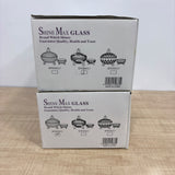 A08093 Shine Max 7 Pcs Crystal Glass Serving Bowl Set with Lid (1 Large Bowl with Lid + 6 Small Dessert Bowls)