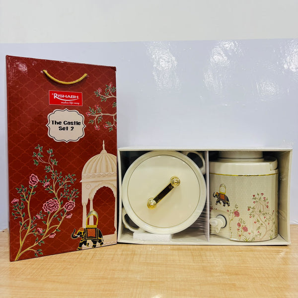 A08097 Rishabh The Castle Set 2 - Insulated Casserole Hotpot & Water Jug Set (Ivory)