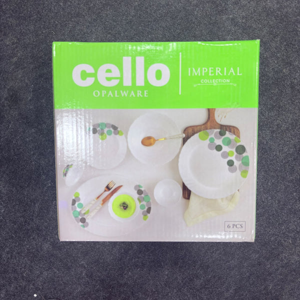 A06992 Cello Imperial Opalware 6-Piece Dinner Set - Microwave Safe & Chip Resistant