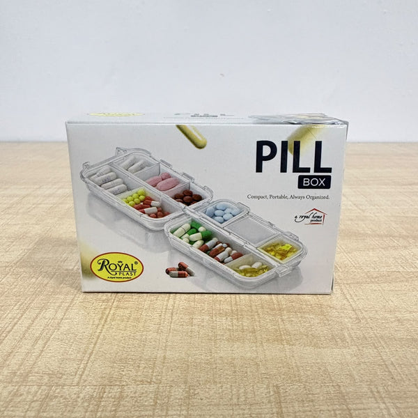 A08108 Royal Plast 10-Grid Portable Travel Pill Box & Medicine Organizer