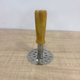 0064 Stainless Steel Potato Masher, Pav Bhaji Masher with wooden handle