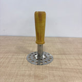 0064 Stainless Steel Potato Masher, Pav Bhaji Masher with wooden handle
