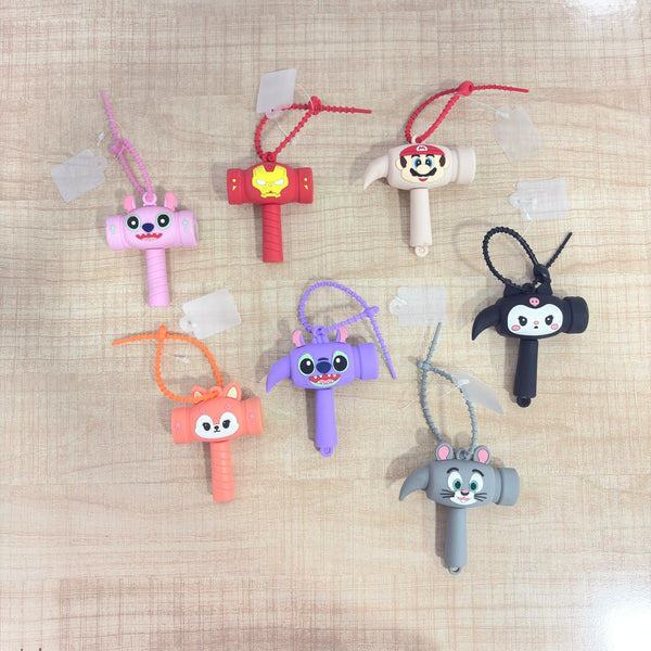 A07603 Cute Animated Character Silicone Hammer Keychain [Pack Of 1]