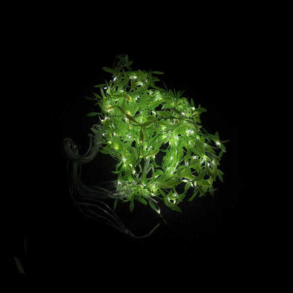A08128 Artificial Green Leaf Vine LED String Fairy Lights for Home & Festival Decoration (Warm White)
