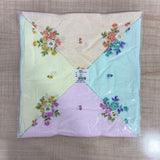 A08129 Silk Floral Printed Cotton Handkerchiefs for Women (Pack of 12) - 32x32 cm