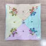 A08129 Silk Floral Printed Cotton Handkerchiefs for Women (Pack of 12) - 32x32 cm