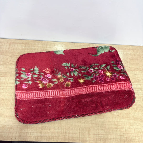 A08133 Soft Plush Floral Velvet Door Mat & Floor Runner