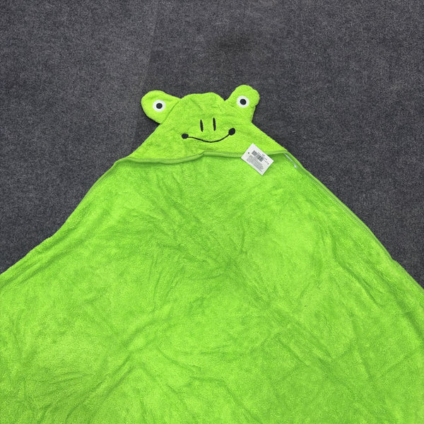 A08135 Cute Frog Design Soft Microfiber Hooded Baby Bath Towel & Wrapper
