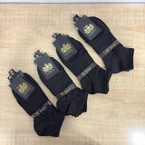 A08148 1011 Lion Brand Men's Solid Black Cotton Crew Length Socks - 3 Pairs