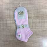 A08153 JSR 3024 Jacquard Women's Ankle Socks - Pack of 3 Pairs