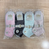 A08153 JSR 3024 Jacquard Women's Ankle Socks - Pack of 3 Pairs