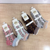 A08157 J1988 Lion Brand Women's Winter Ankle Fur Socks with Soft Cuffed Trim (Pack of 3 Pairs)