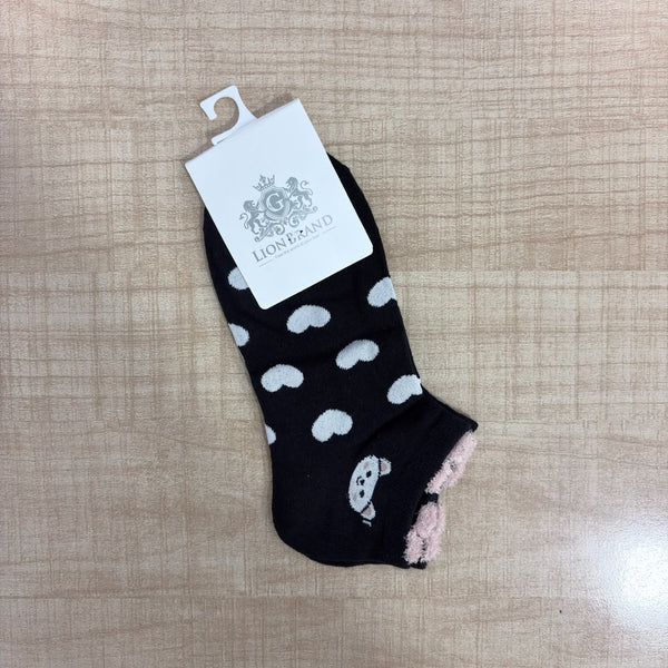 A08158 JSR 1111 Women’s Cute Bear Ear Ankle Socks with Fur Lining – (1 Pair)