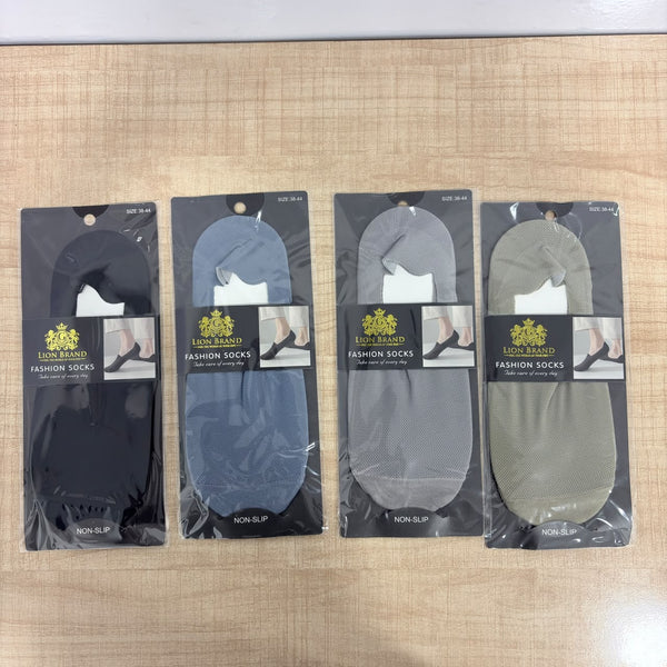 A08163 JSR 9096 Ice Silk Breathable No-Show Loafer Socks for Men (1 Pair)